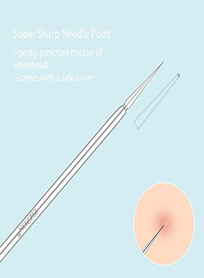 ZIZZON Titanium Lancet Needle Acne Blackhead Remover Pimple Extractor Popper Tool - Image 5